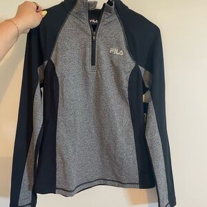 Fila Black and Gray Athletic Pullover small
